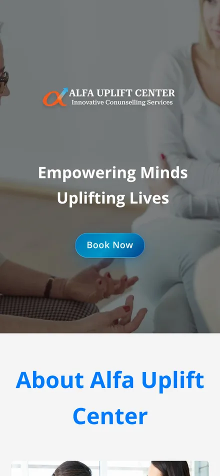 Alfa Uplift Center website on mobile